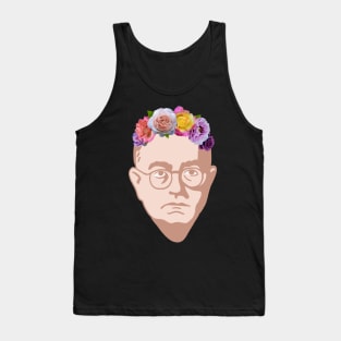 Theodor Adorno - Portrait With Flower Crown Tank Top